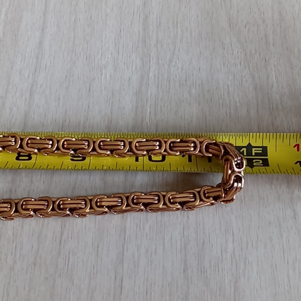 Men's Byzantine Stainless Steel Gold Tone Necklace - Picture 4 of 6